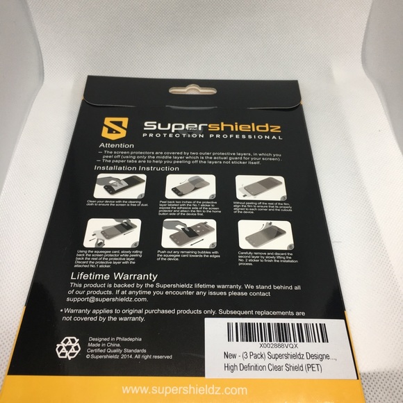HP NIP Supershieldz Amazon Kinlde Fire 7 PET Clear Shield Screen Protectors, 3pk - Picture 2 of 4
